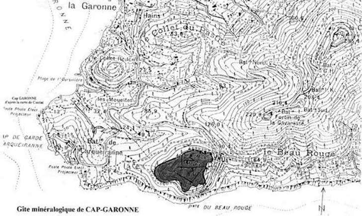 Carte, zone de l'Arméria du Pradet